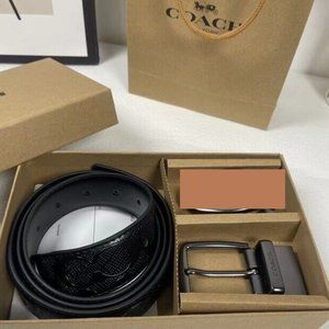 NWT Coach MEN'S Signature Black Men's Belt Adjustable 120cm Comes With Box